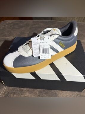 Adidas VL Court 3.0 Men’s Size 13 Navy Gray White Gum Sole Sneakers NWT NIB